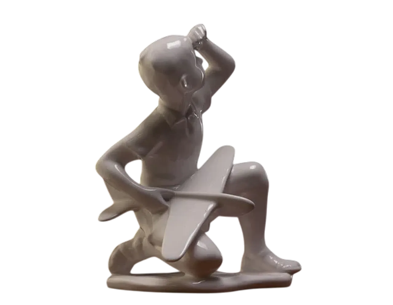 Ragazzo con aeroplanino giocattolo, Pexider Letovice, anni '50 5