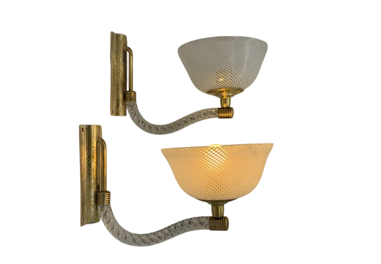 Coppia di lampade da parete di Venini, anni '50 7