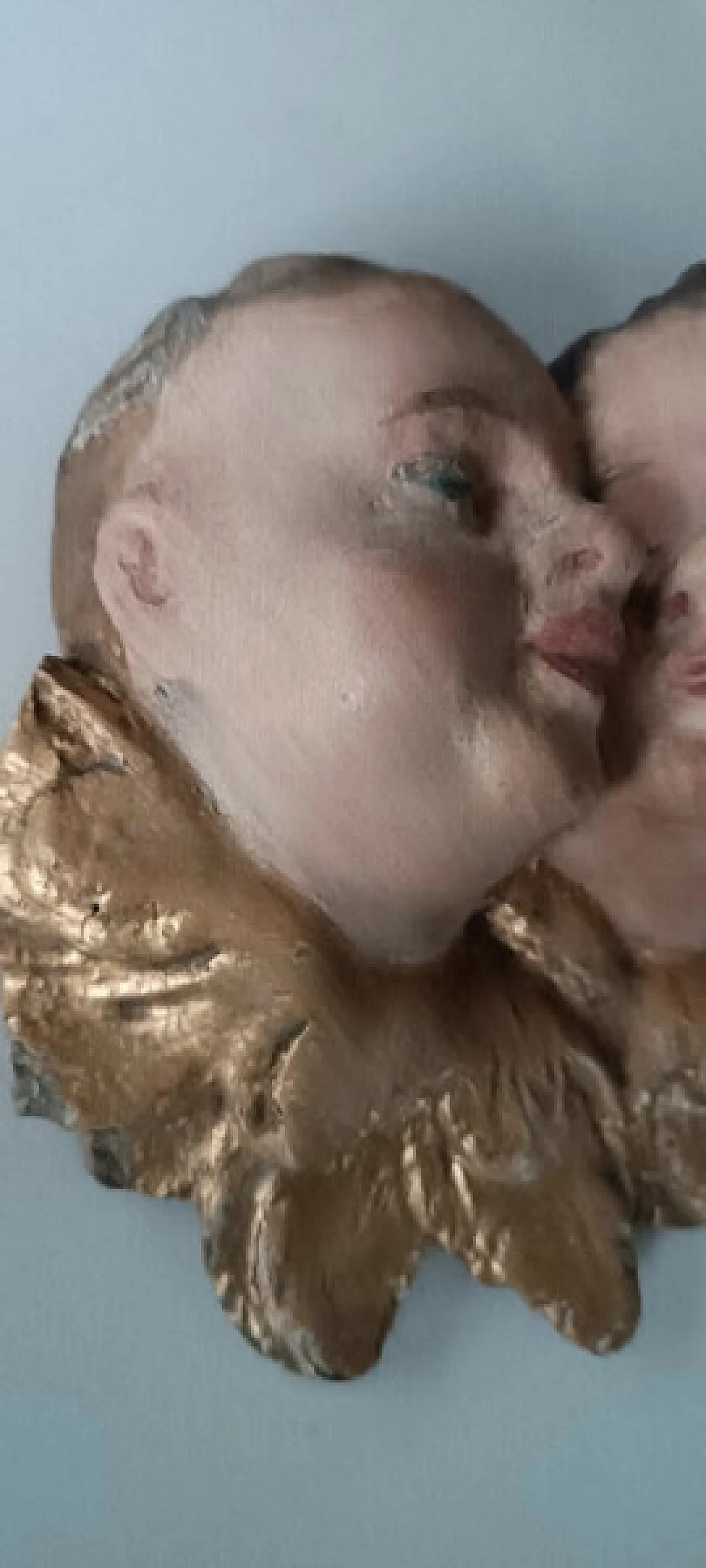 Baroque polychrome cherub heads, 18th century 3