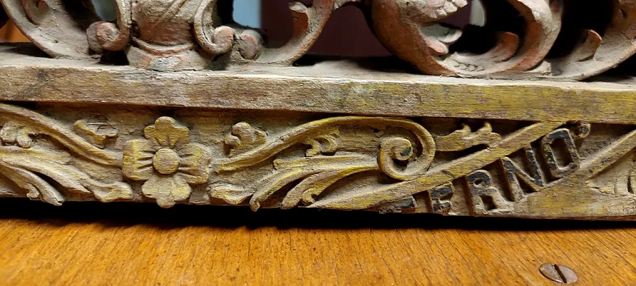 Fragment of a Sicilian cart in carved wood, 19th century 2
