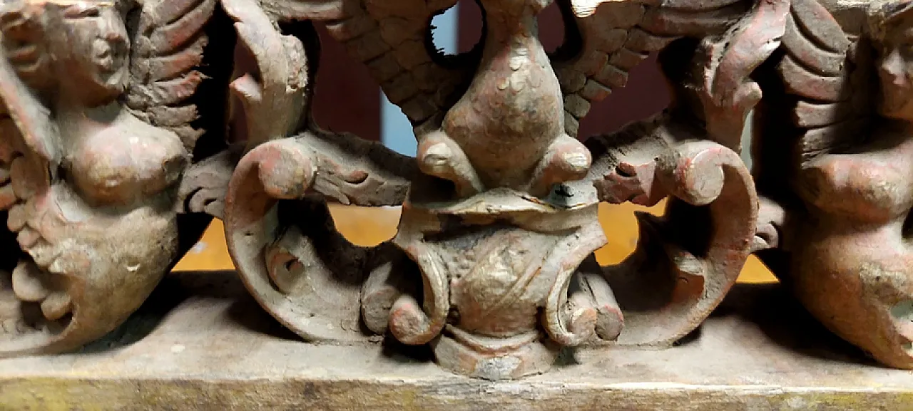 Fragment of a Sicilian cart in carved wood, 19th century 3