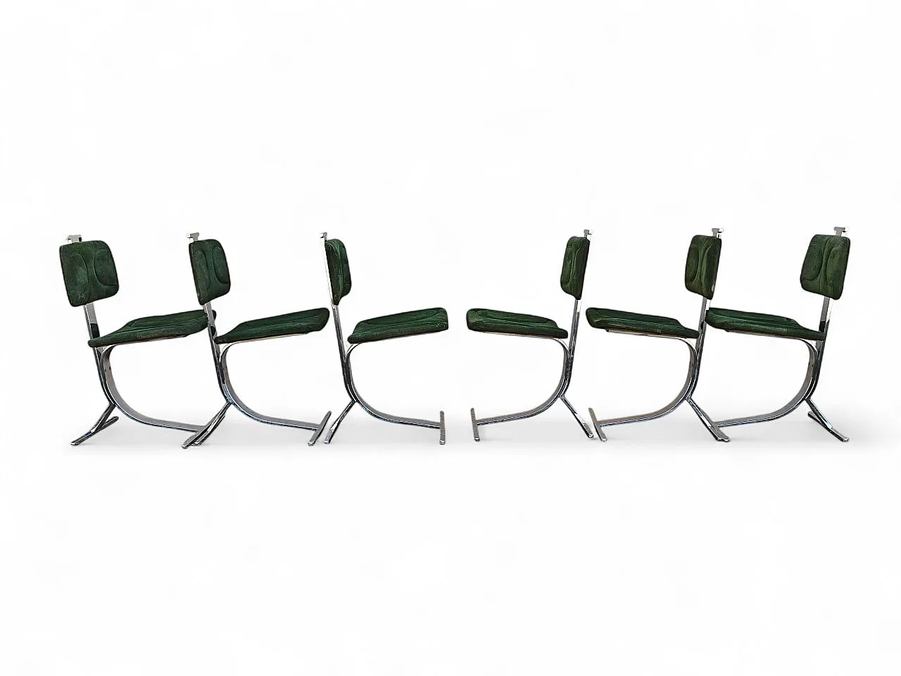 Mid Century dining set with table and 6 chairs, 1970s 7