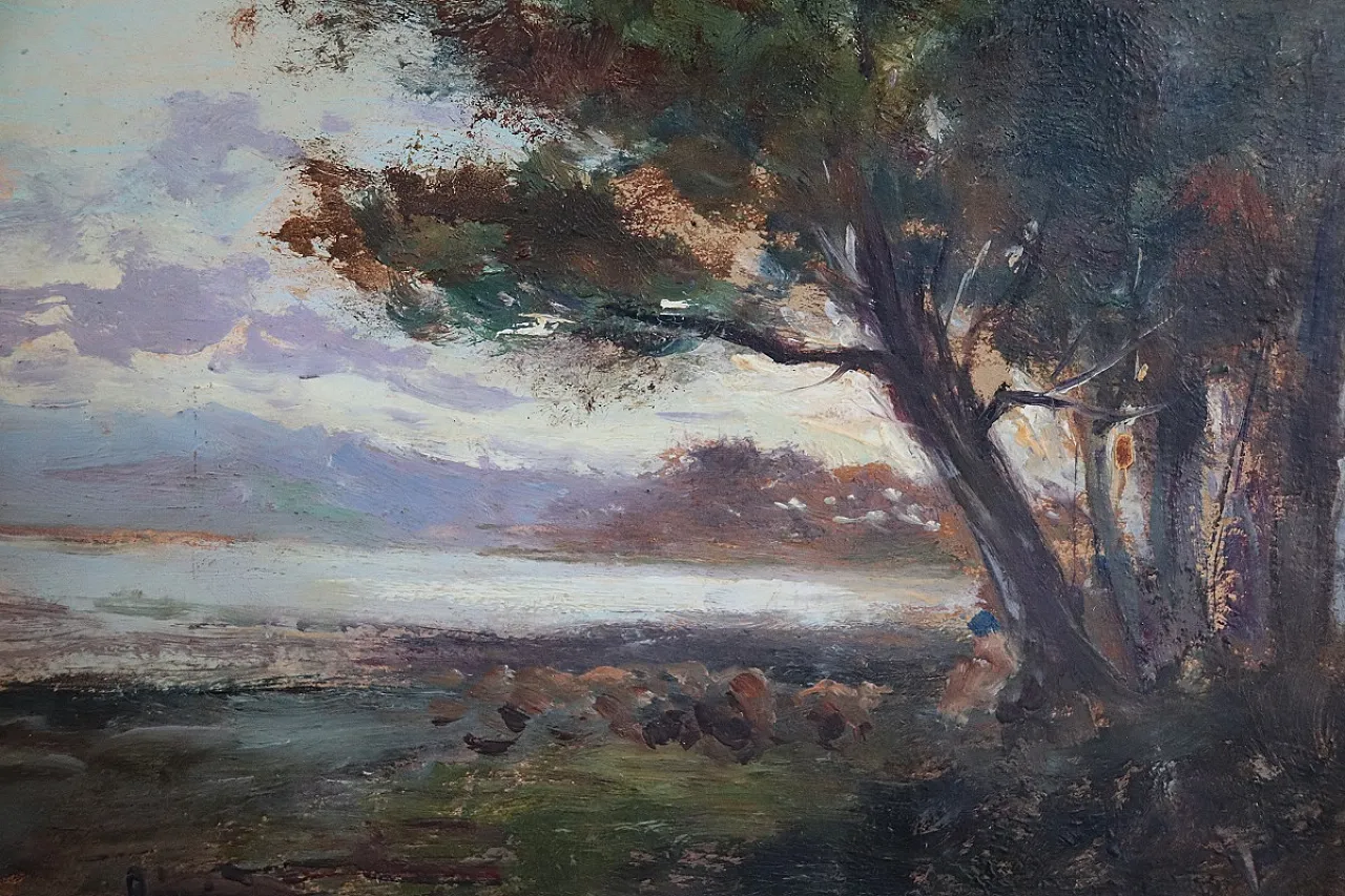 Glimpse of Ischia by Ricciardi, oil on panel, early 1900s 3