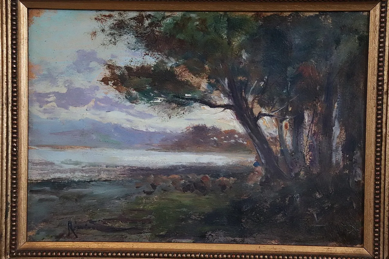 Glimpse of Ischia by Ricciardi, oil on panel, early 1900s 5