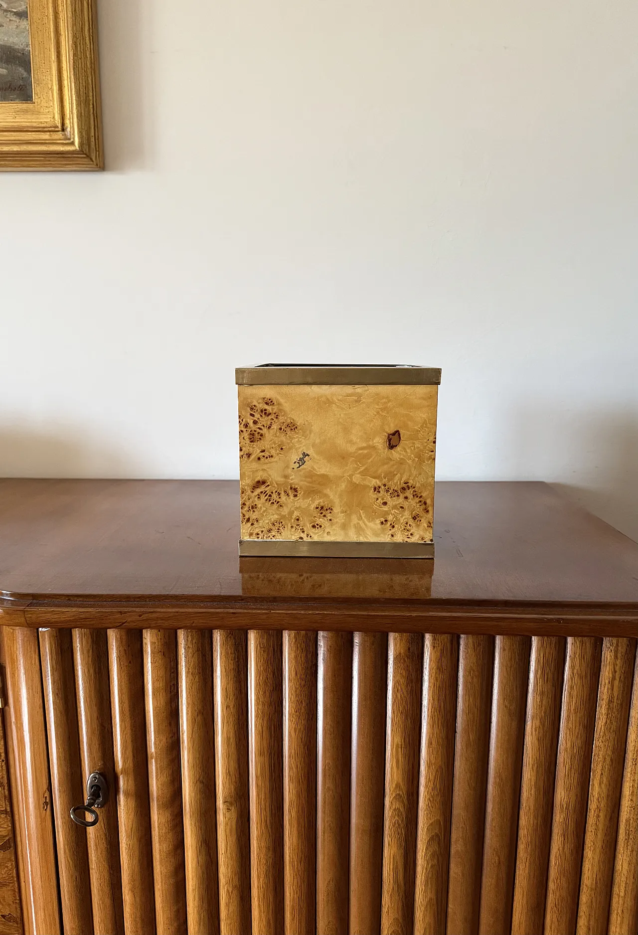 Briar and brass flower vase, attr. Nurseries in Southern Italy, 1970s 2