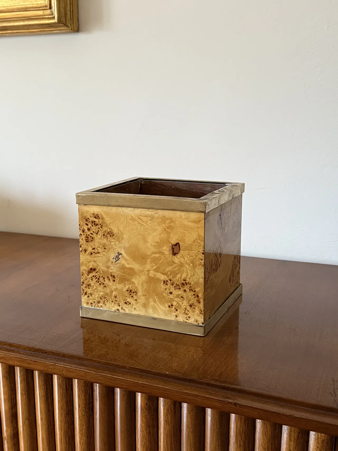 Briar and brass flower vase, attr. Nurseries in Southern Italy, 1970s 3