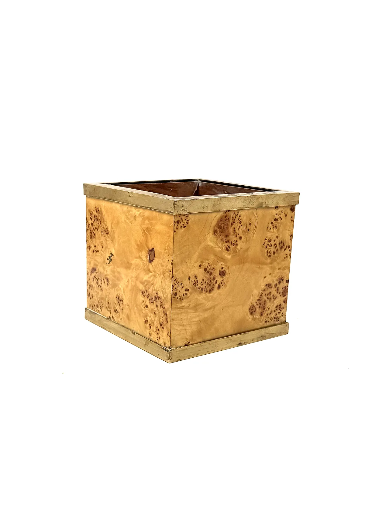 Briar and brass flower vase, attr. Nurseries in Southern Italy, 1970s 8