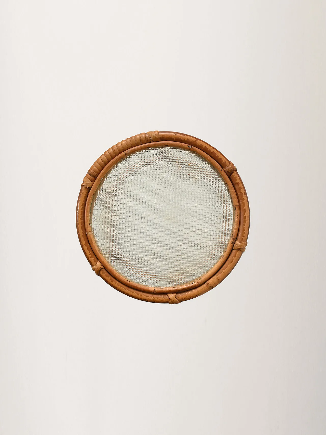 Portafiori scandinavo circolare in bambù anni '60 5