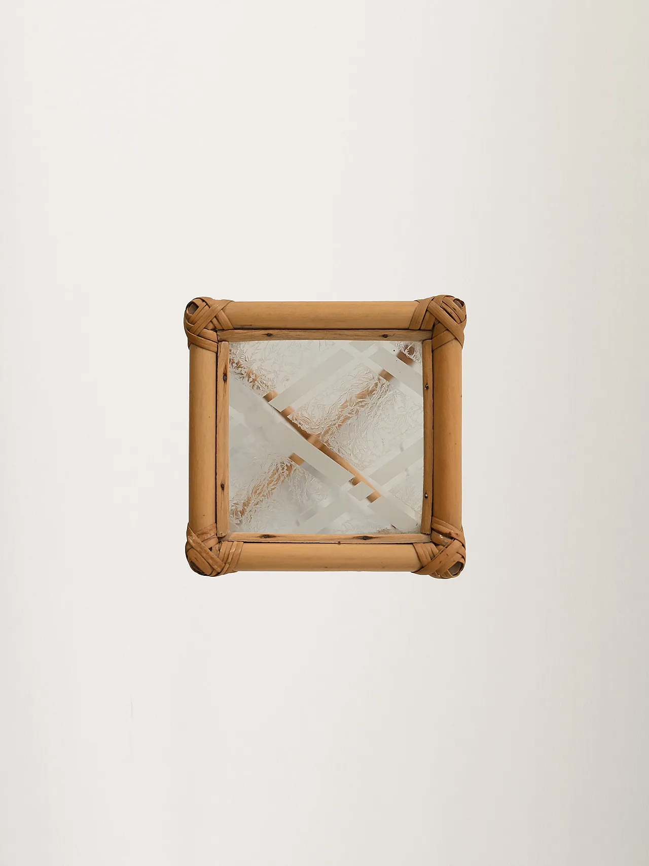 Bamboo flower holder with opaque glass 4