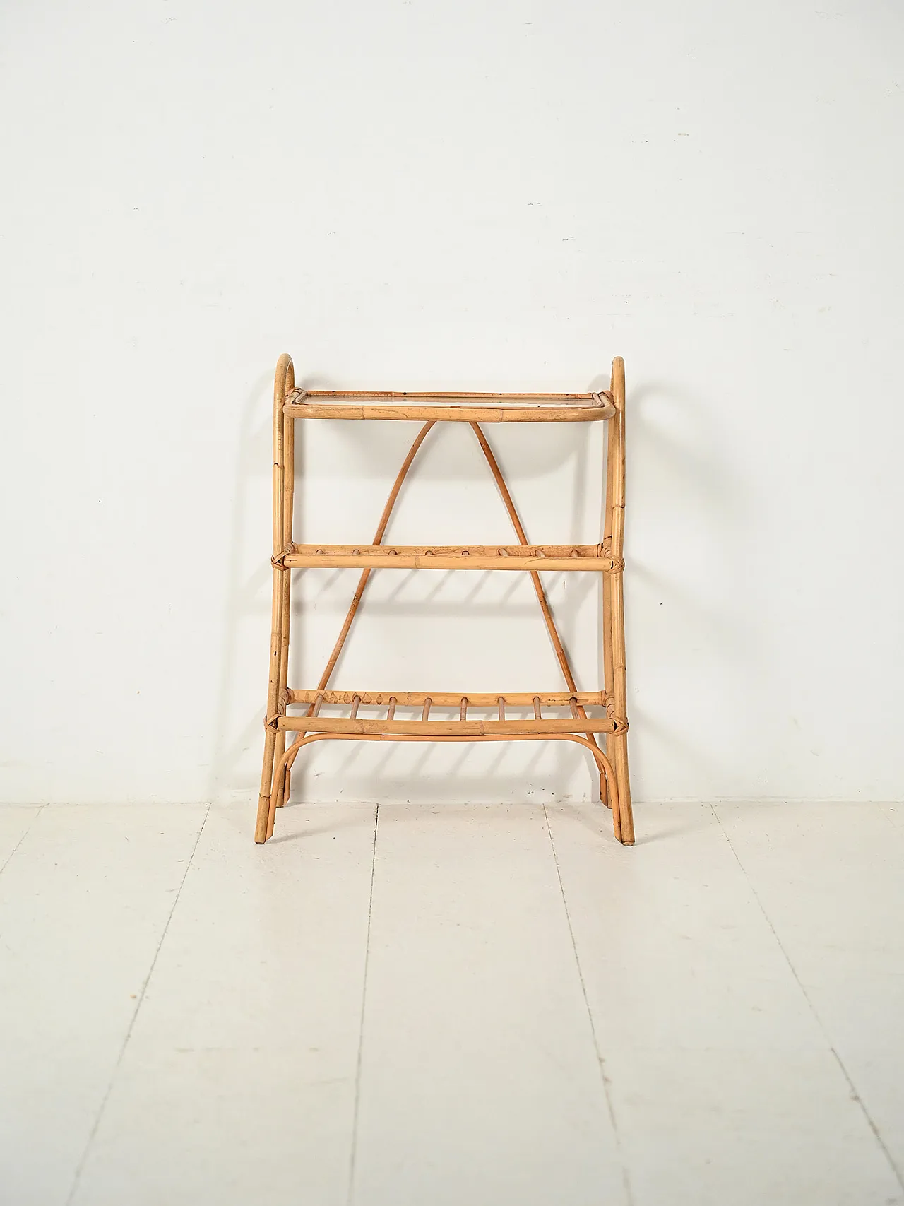 Scandinavian bamboo magazine rack from the 1960s 2