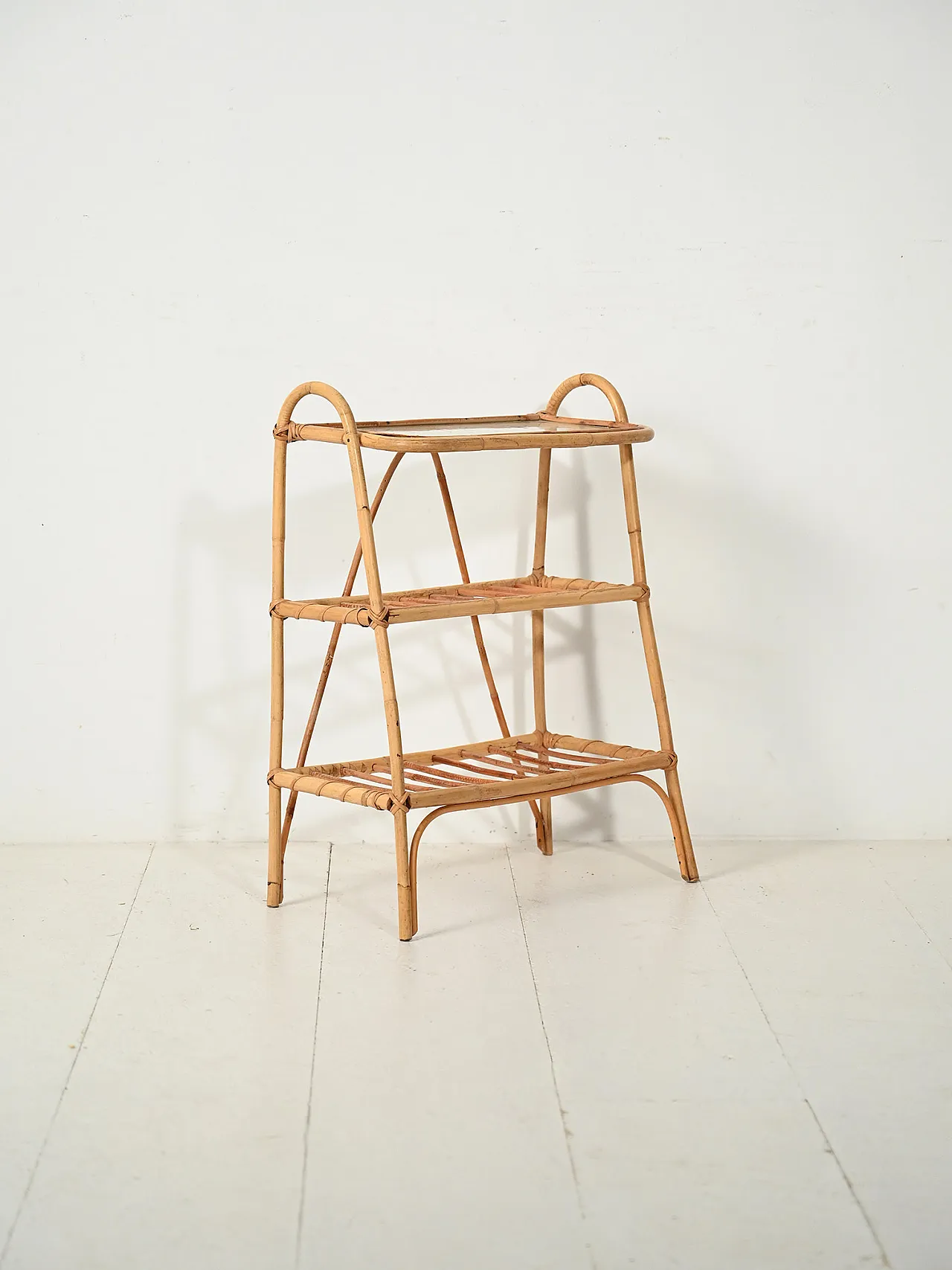 Scandinavian bamboo magazine rack from the 1960s 3