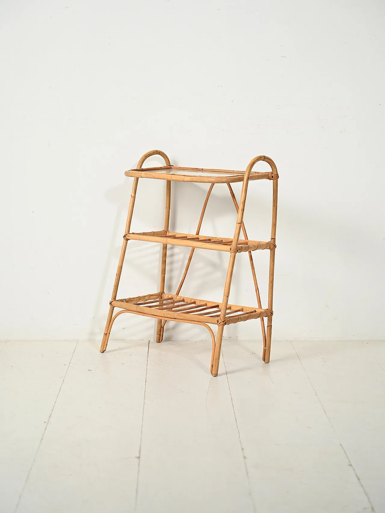 Scandinavian bamboo magazine rack from the 1960s 4