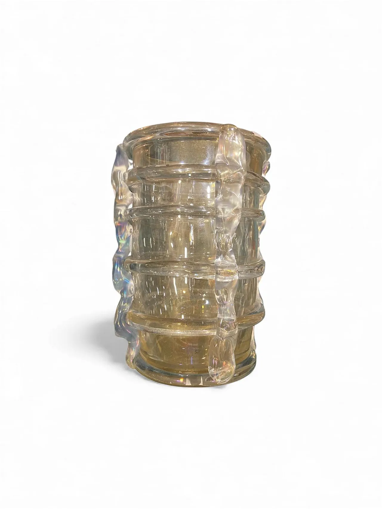 Murano glass vase with pure gold by Costantini, 1990s 1