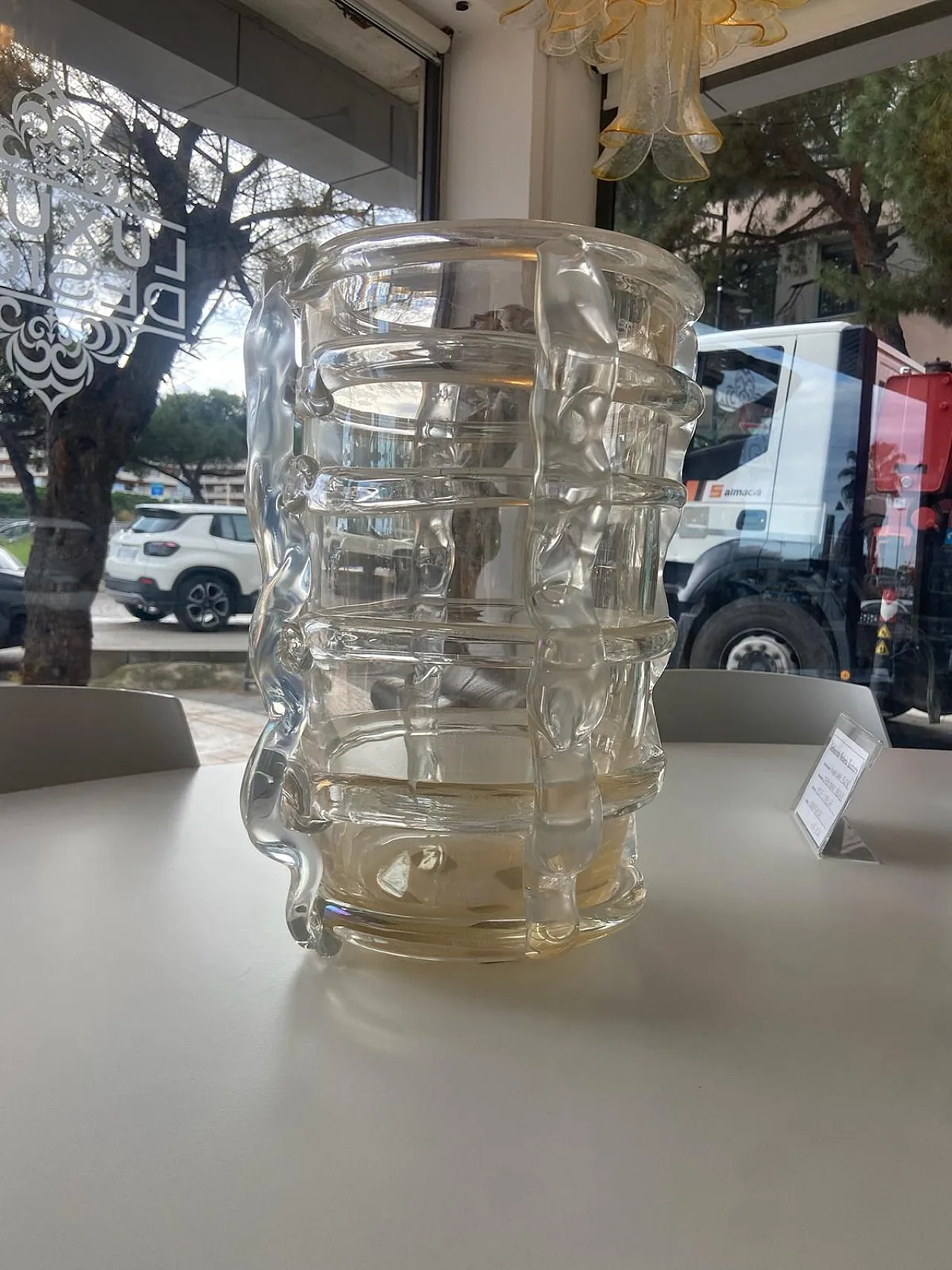 Murano glass vase with pure gold by Costantini, 1990s 5