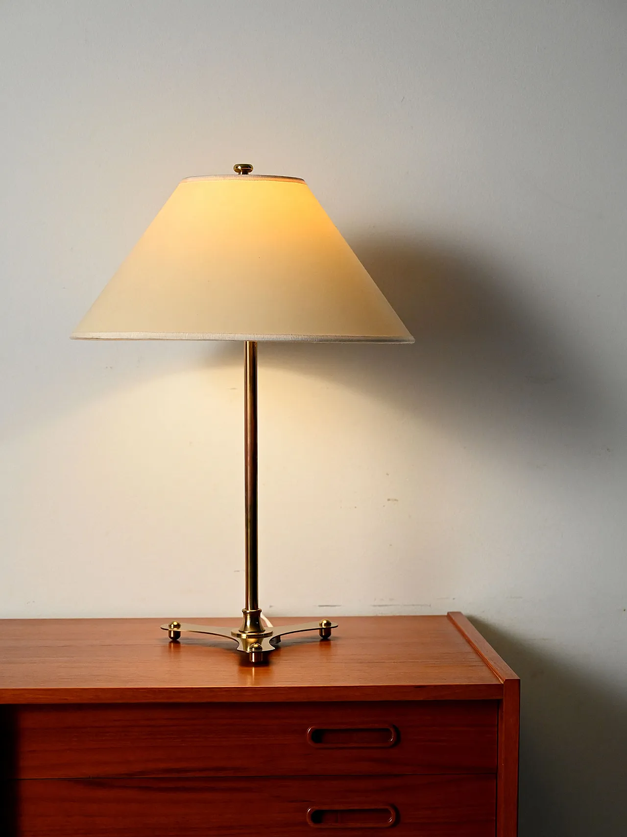 Brass table lamp by Josef Frank, original lampshade 1