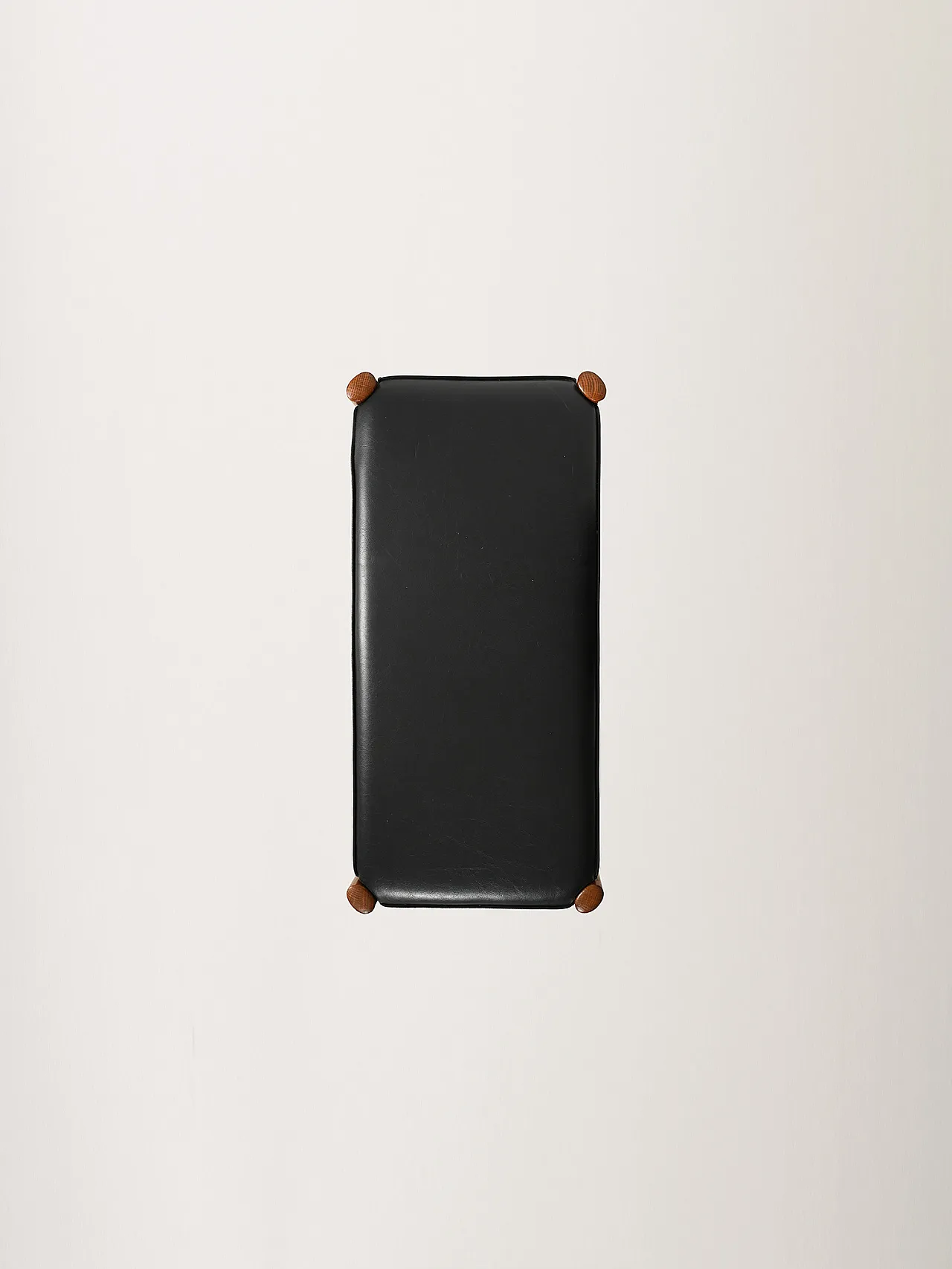 Scandinavian stool in teak and leather 6