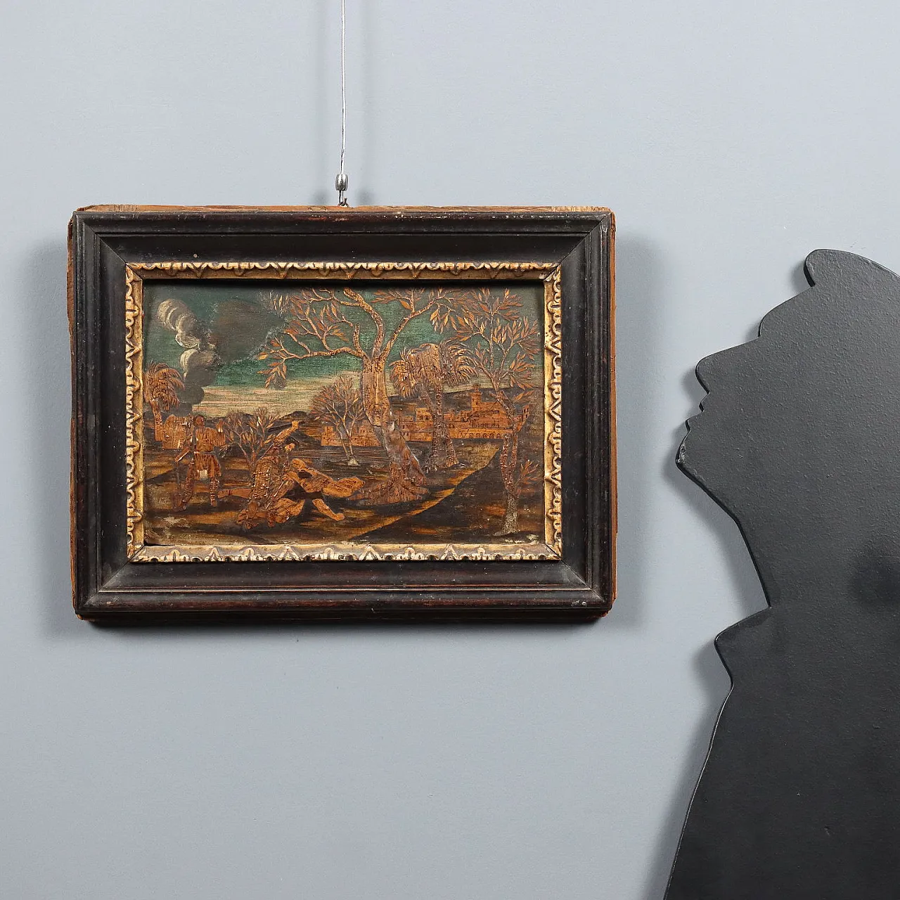 Scena biblica, intarsio in legno, '800 2