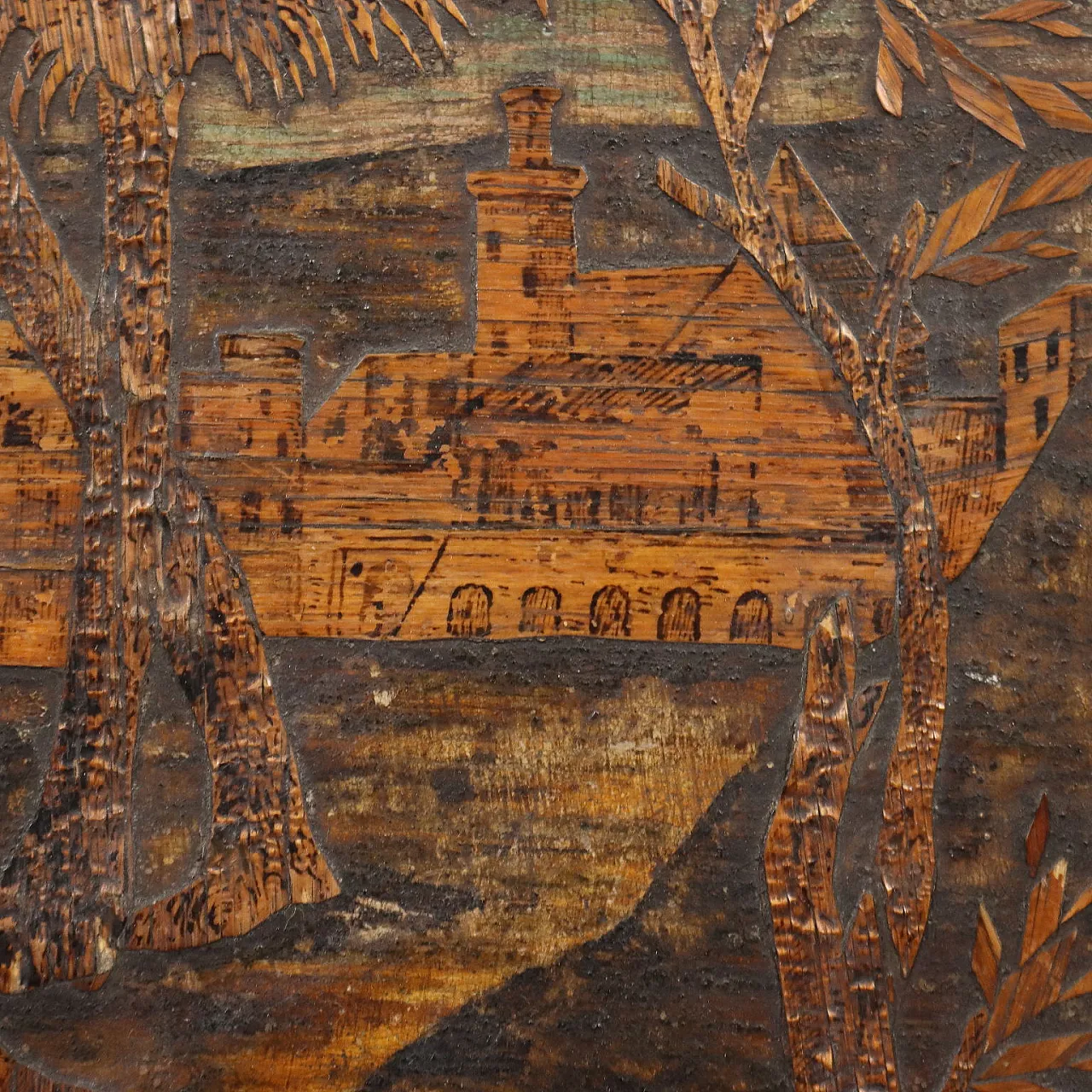 Scena biblica, intarsio in legno, '800 6