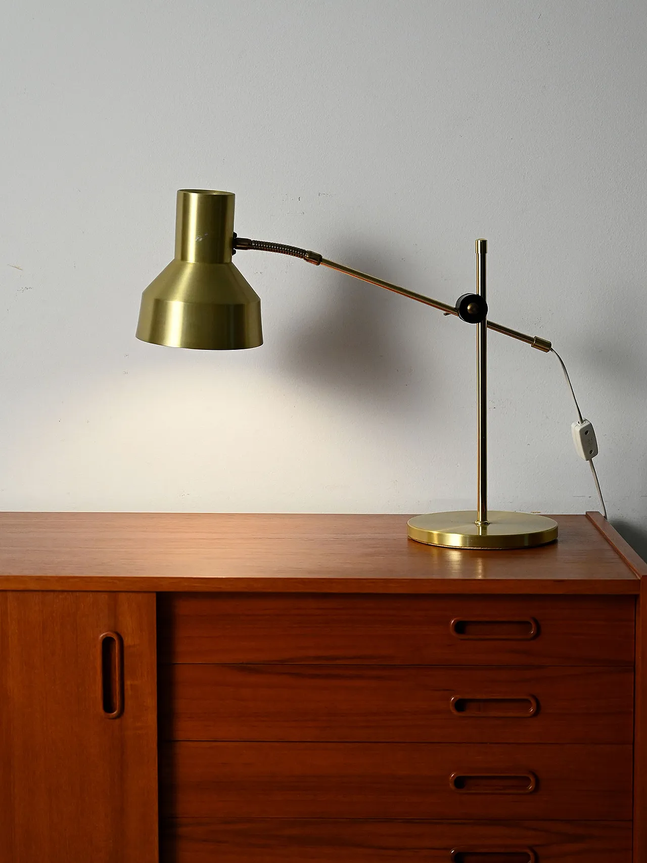 Table lamp in gold finish attributed to EWÅ, Värnamo 1