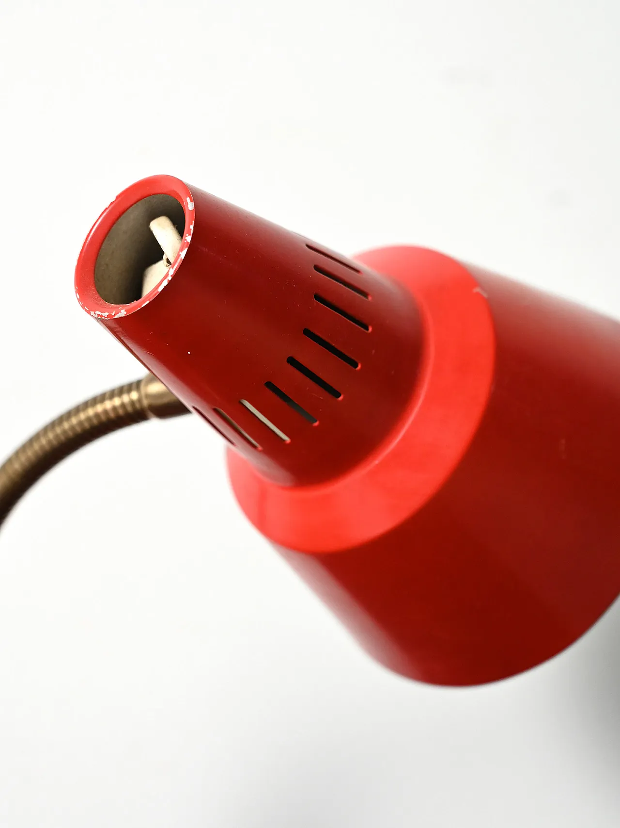 Red table lamp produced by Gemi, red from the 1960s 6