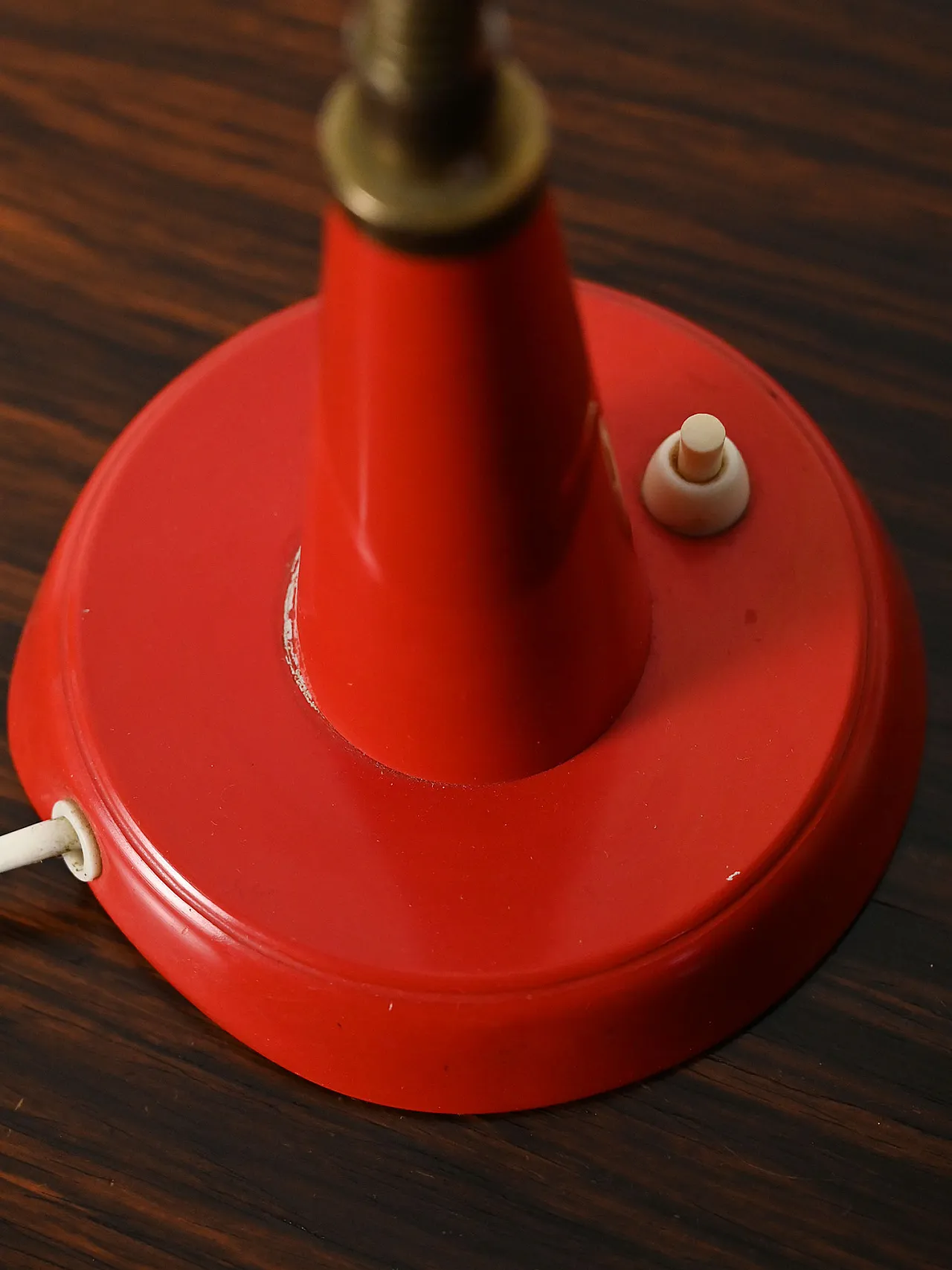 Red table lamp produced by Gemi, red from the 1960s 8