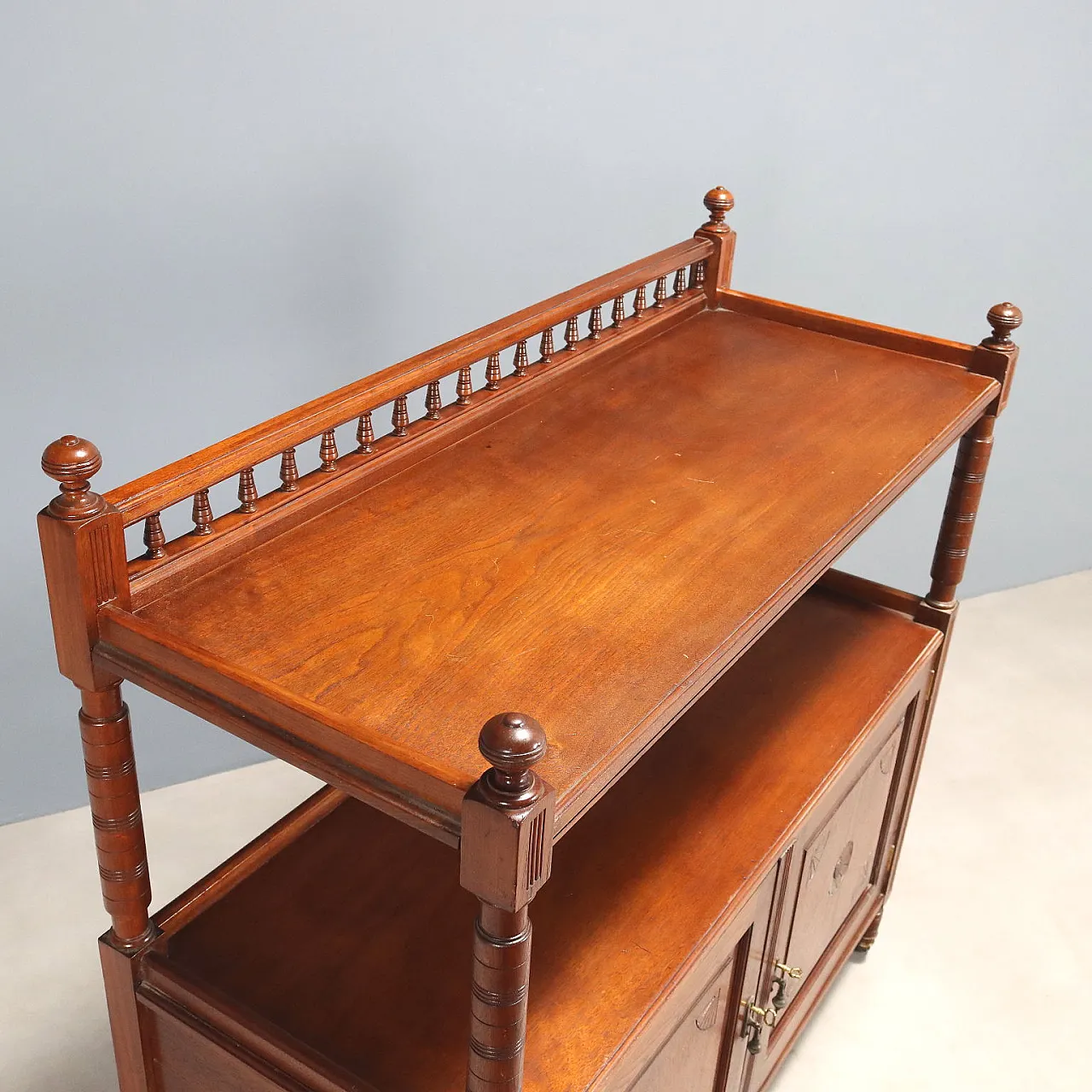 Credenza in rovere tinto noce, primo '900 5