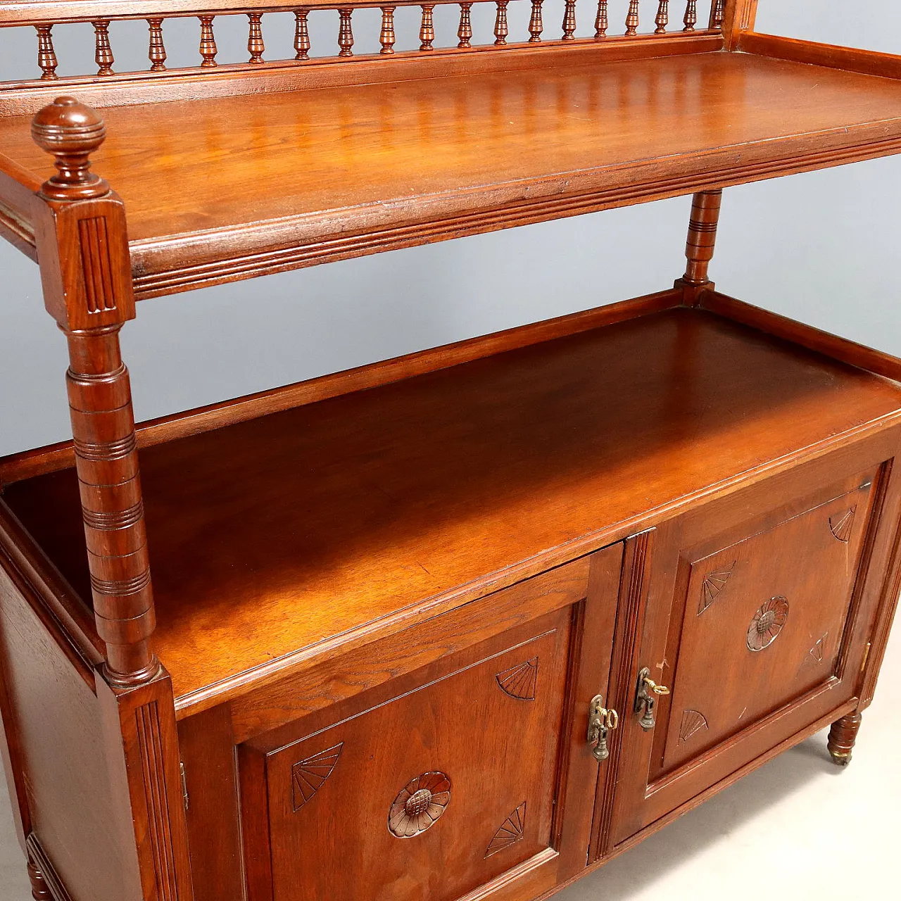 Credenza in rovere tinto noce, primo '900 6