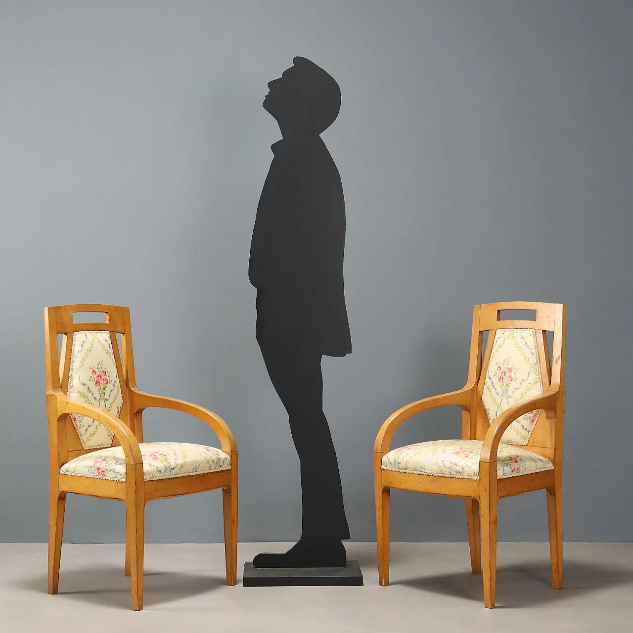 Coppia di poltrone in acero con schienali e sedili imbottiti, '800 2