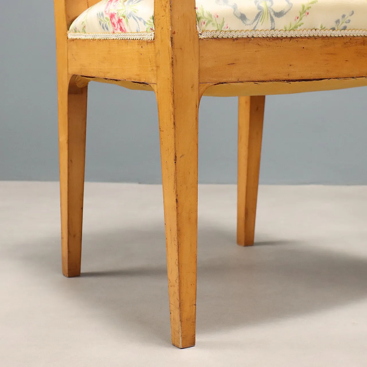 Coppia di poltrone in acero con schienali e sedili imbottiti, '800 6