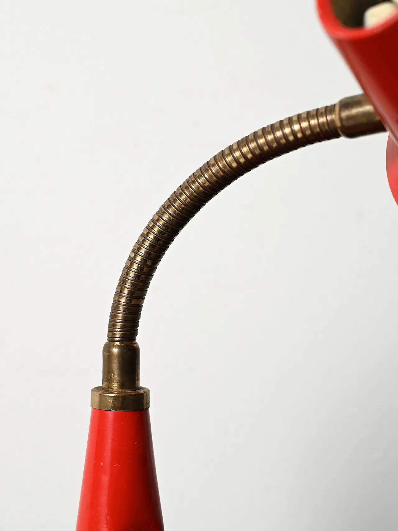 Red table lamp produced by Gemi, red from the 1960s 6