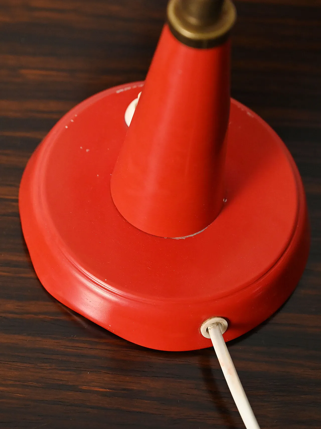 Red table lamp produced by Gemi, red from the 1960s 9