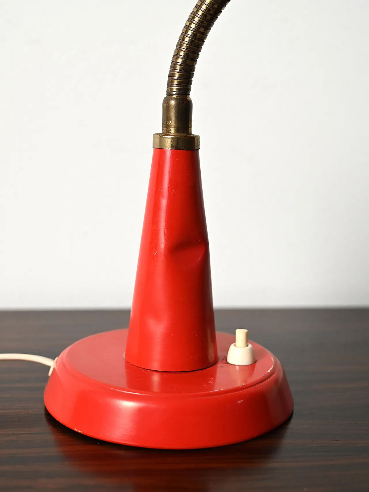 Red table lamp produced by Gemi, red from the 1960s 10