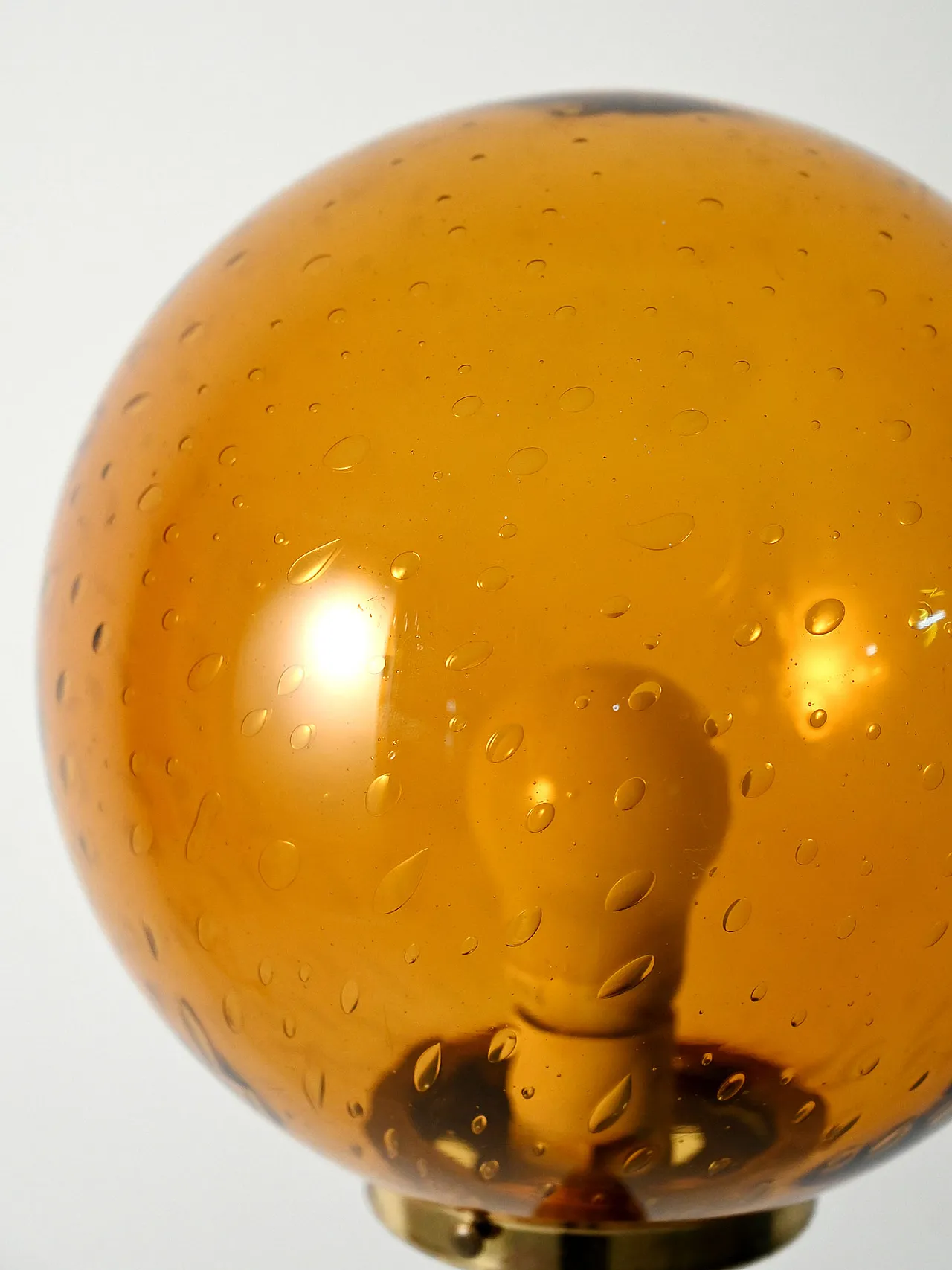 Teak and amber glass floor lamp 7