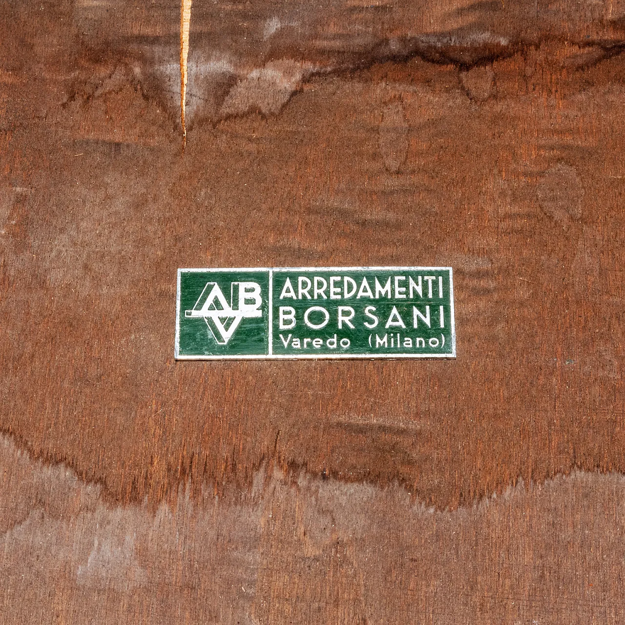Tavolo in noce con piano in cristallo di Osvaldo Borsani per Arredamenti Borsani Varedo, anni '40 6