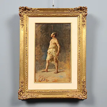 Enrico Fiore, Nudo maschile, olio su tavola, 1876