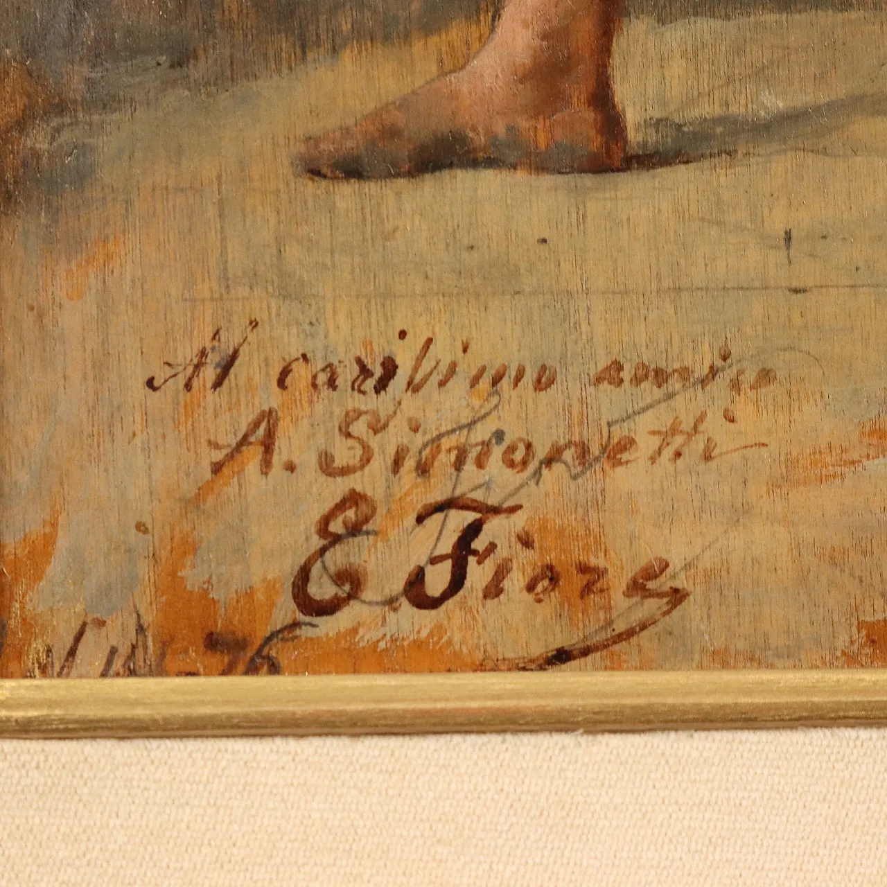 Enrico Fiore, Nudo maschile, olio su tavola, 1876 7