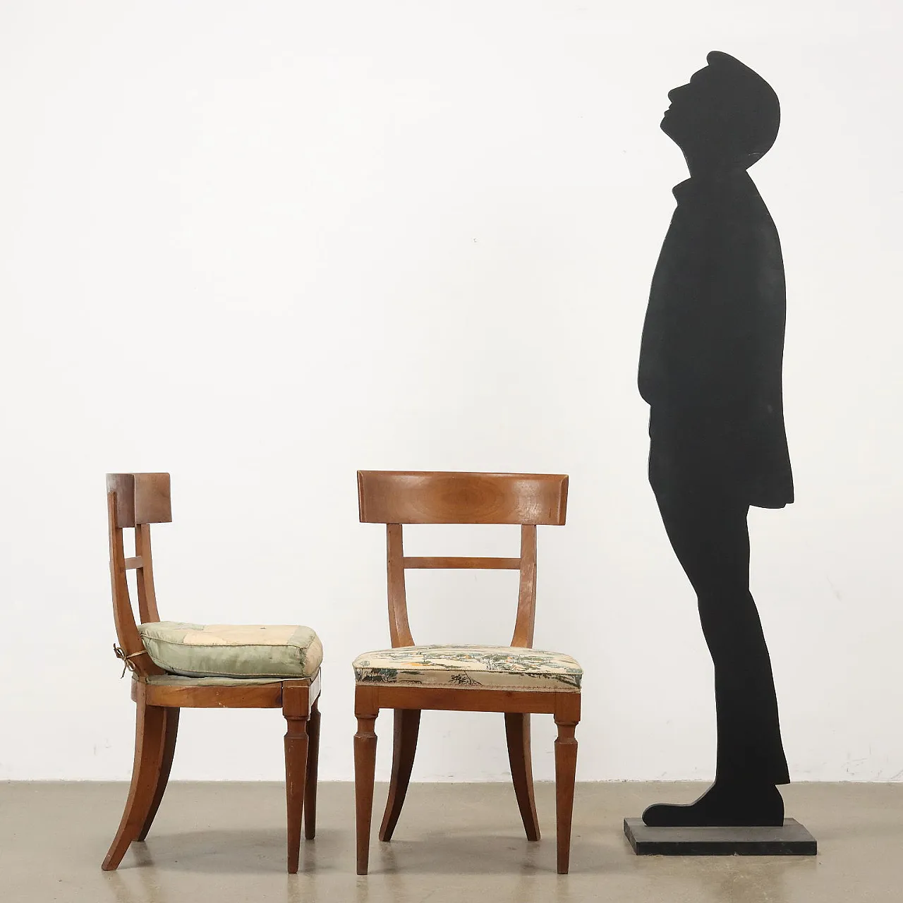 4 Sedie in ciliegio e tessuto, '800 2