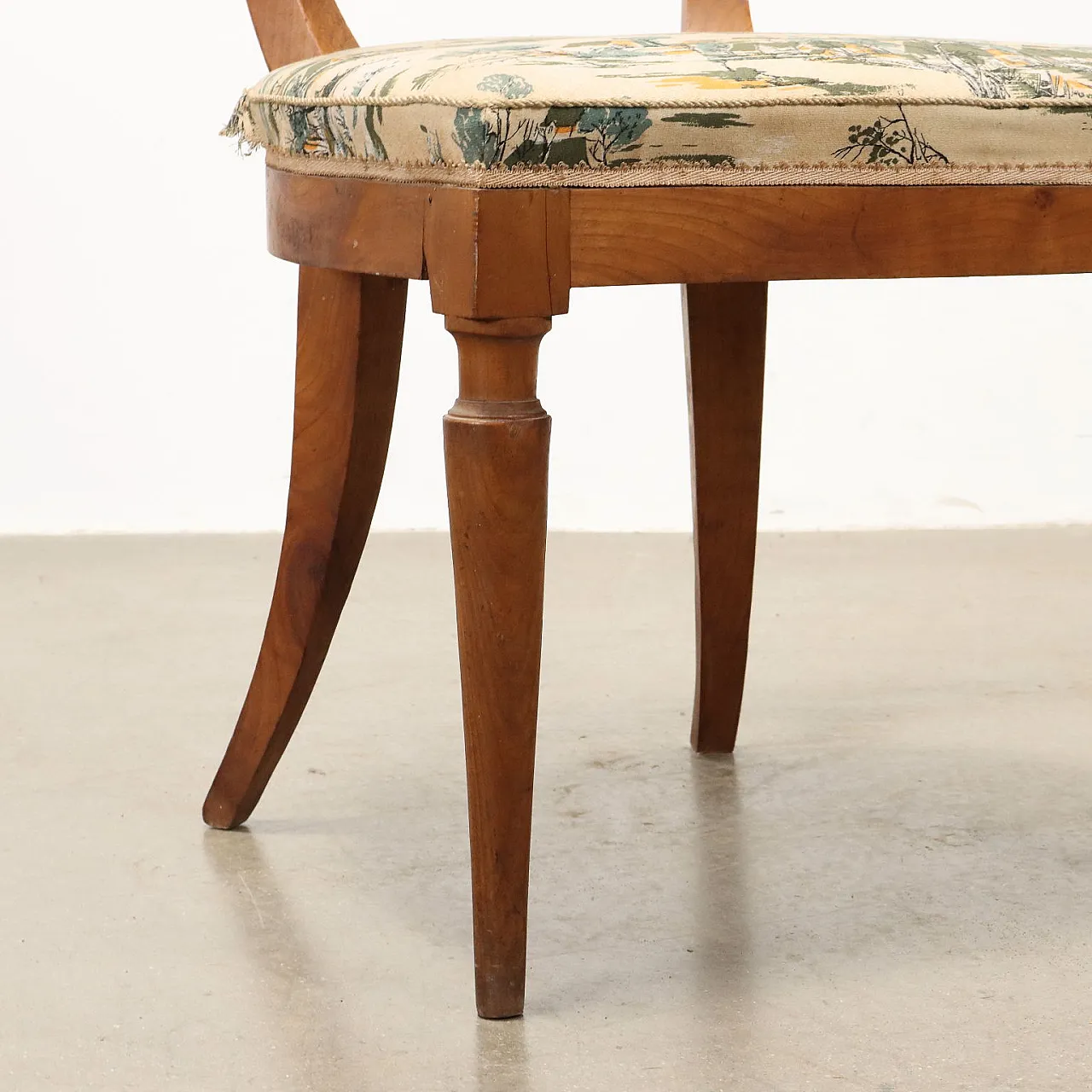 4 Sedie in ciliegio e tessuto, '800 6