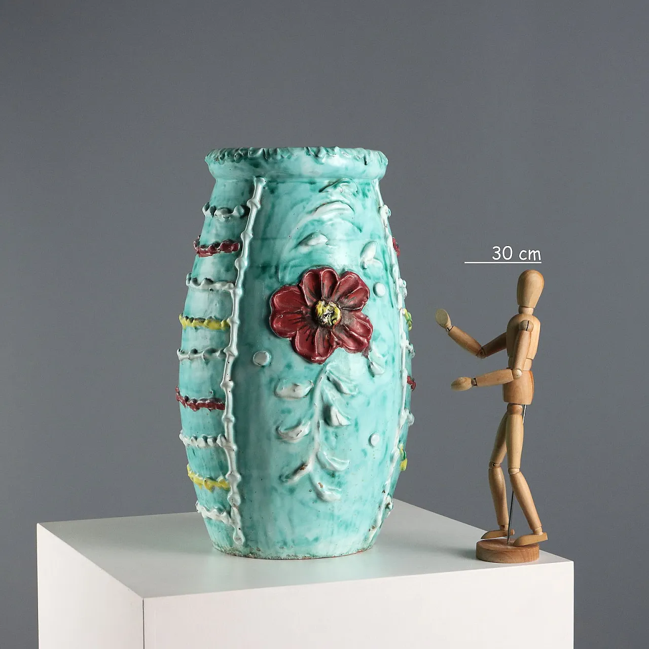 Portaombrelli in ceramica con smalti policromi, '900 2