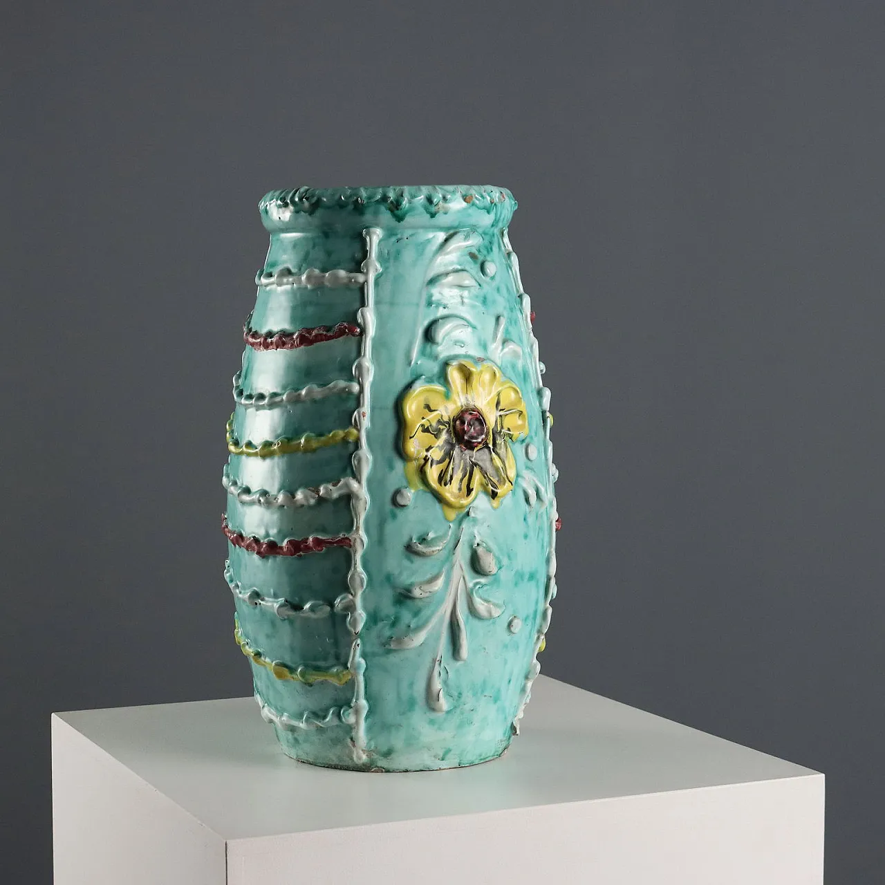 Portaombrelli in ceramica con smalti policromi, '900 7