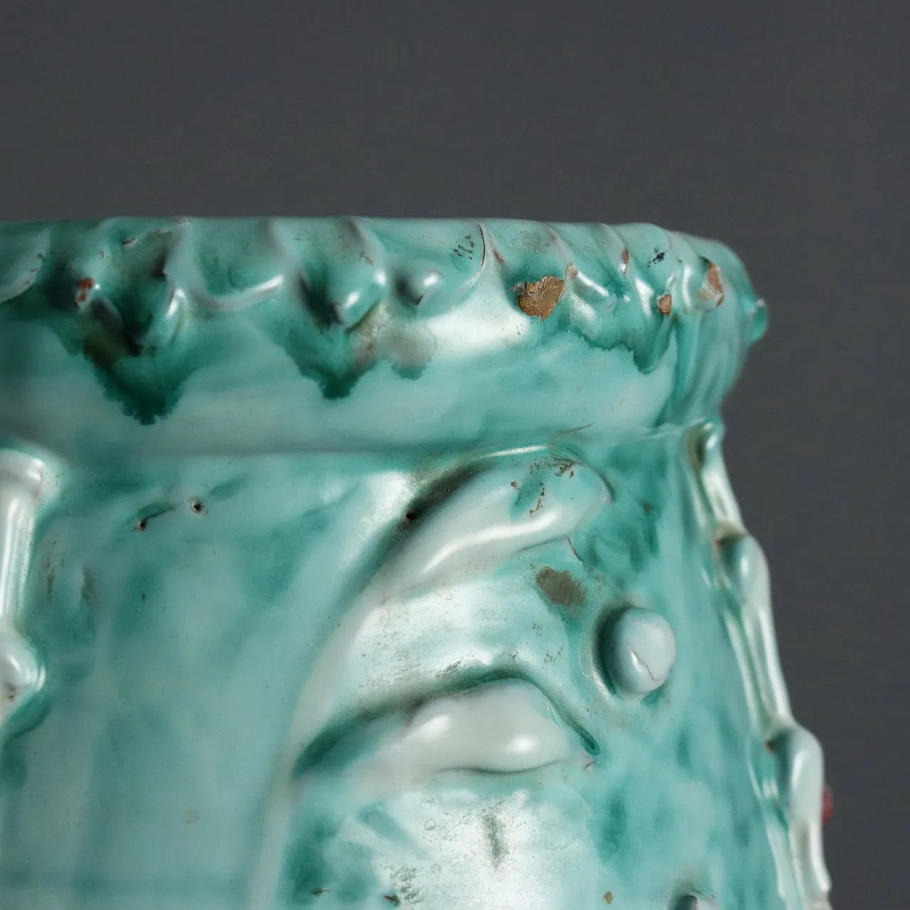 Portaombrelli in ceramica con smalti policromi, '900 9