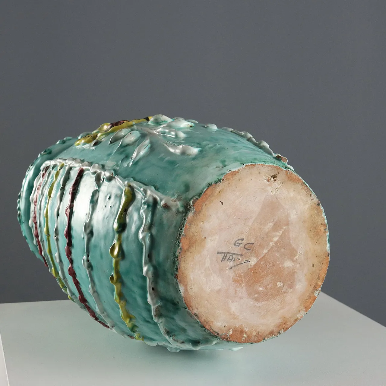 Portaombrelli in ceramica con smalti policromi, '900 10