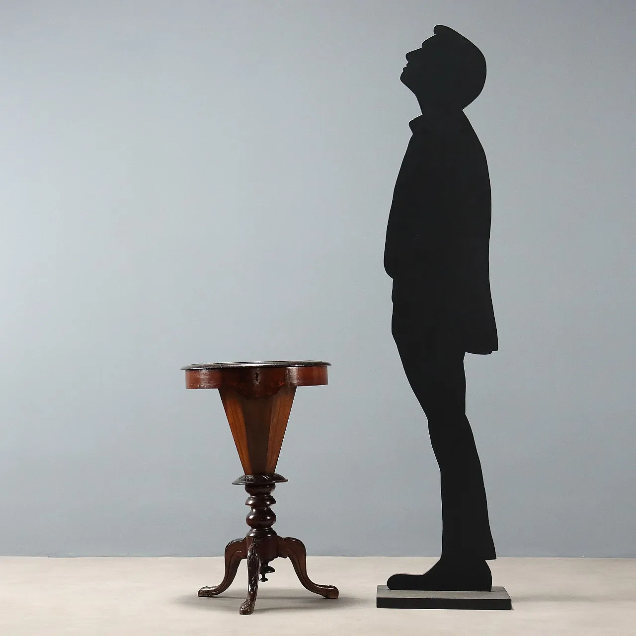 Tavolo da cucito in noce e legni vari, fine '800 2