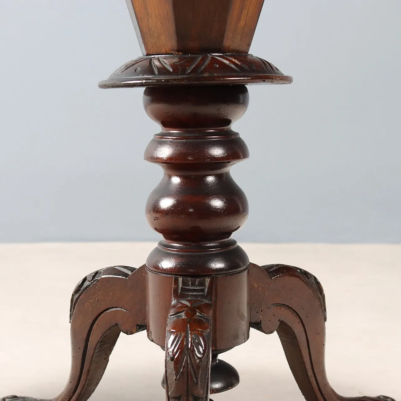 Tavolo da cucito in noce e legni vari, fine '800 8