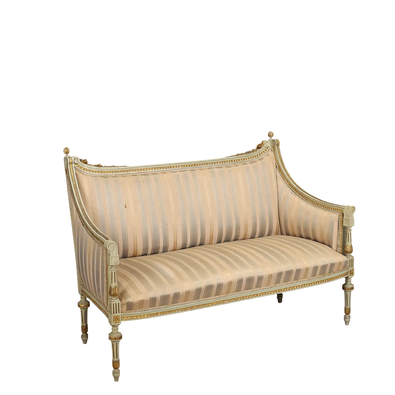 Divano in legno laccato in stile neoclassico, fine '800 11