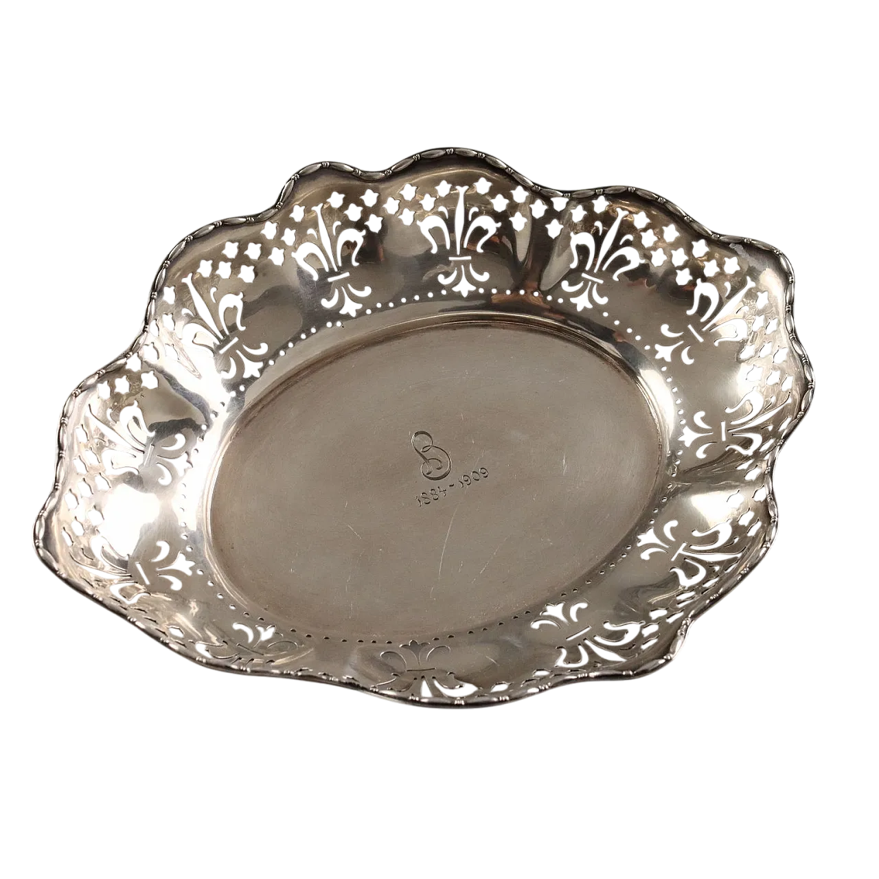 Cestino per il pane in argento sterling con motivo ripetuto, '900 8