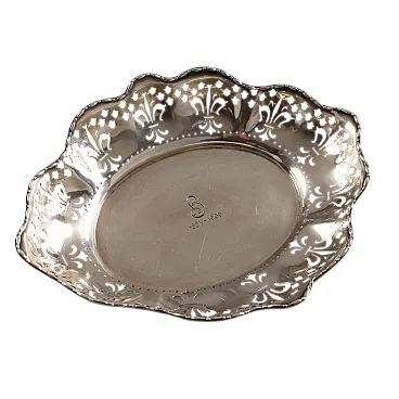 Cestino per il pane in argento sterling con motivo ripetuto, '900