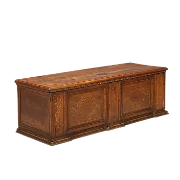 Cassapanca in noce e acero, fine '700