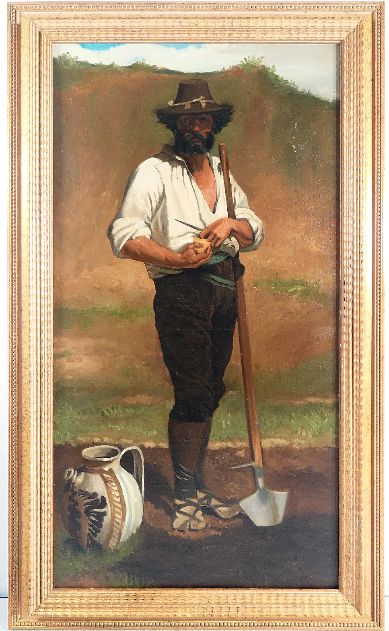 Self-portrait in the landscape by Sebastiano Panunzi, 19th century 1