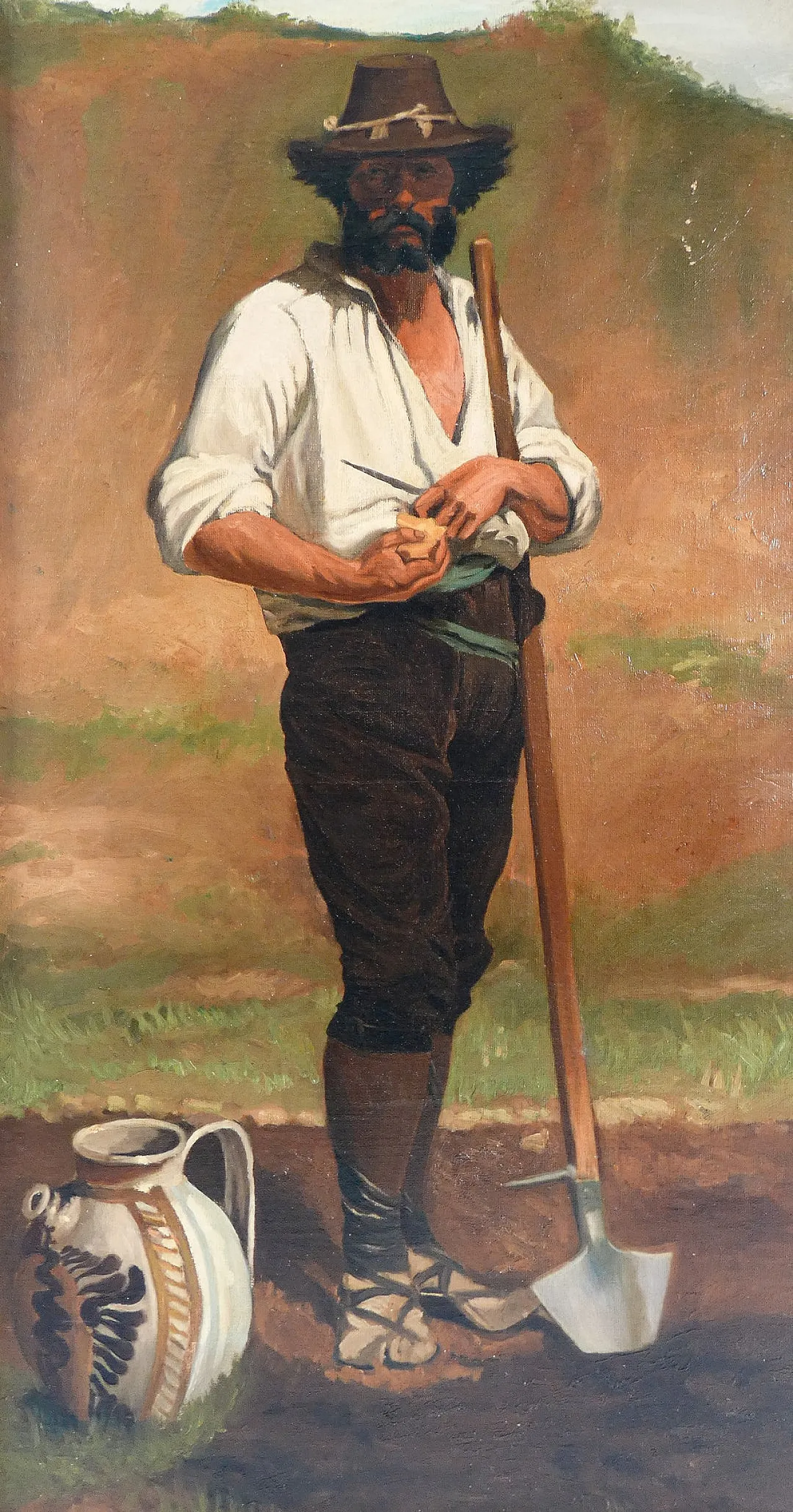 Self-portrait in the landscape by Sebastiano Panunzi, 19th century 2